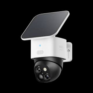 eufy SoloCam S340 caméra extérieure solaire double objectif 3K+2K motorisée / blanc / unité sans HomeBase — photo officielle
